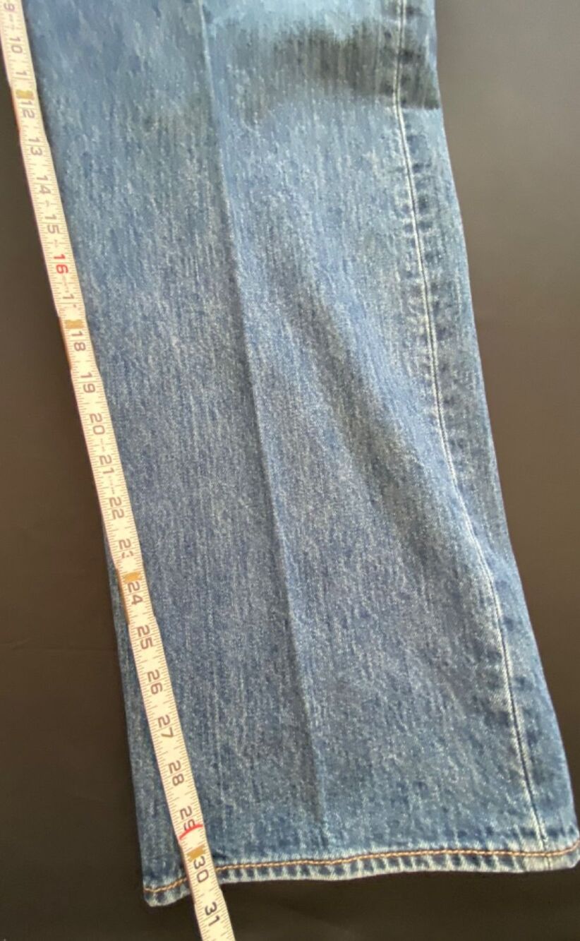 Levis 501 Regular Fit Straight Leg Blue Jeans Mens 46X30 Red Tab 5 Pocket Denim - Picture 10 of 12